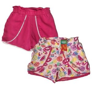 360 Kids Garanimals Girls Size 6 Shorts boho embroidered Set 2 Pcs pink pattern